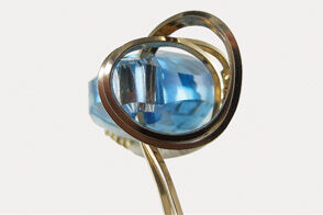Top view of Wire wrapped around marquise pendant